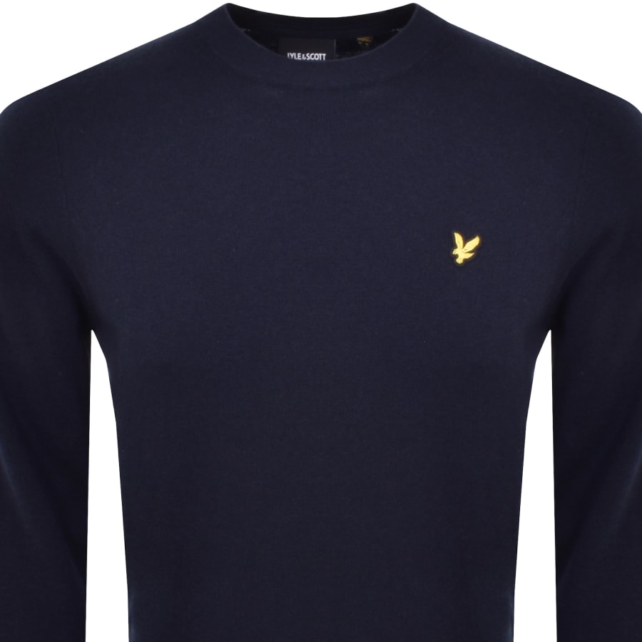 Lyle And Scott Cotton Merino Jumper Navy Mainline Menswear Canada